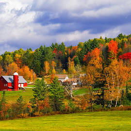 Barn & Trees With Colorful Foliage by Pietro Canali