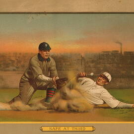 Baseball Card Titled Safe At Third by Buyenlarge