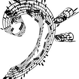 Bass Clef Made Of Music Notes by Ian Mckinnell