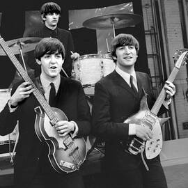 Beatles Rear Ringo Starr Front, L. To by New York Daily News Archive
