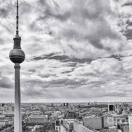Berlin Tv Tower And City Panorama BW by Stefano Senise