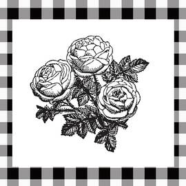Black And White Floral Buffalo Check 1 by Unknown