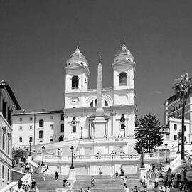 Black and White Spanish Steps Rome by Stefano Senise