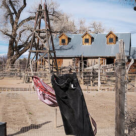 Black Jeans and Faded Red Apron in the Wind by Mary Lee Dereske