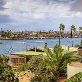 Boat passing by Balboa Peninsula viewed from Newport Beach by Miroslav Liska