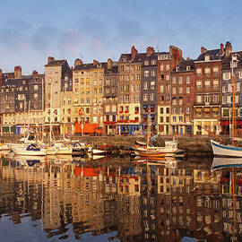 Boats Moored At The Old Dock, Honfleur by Robertharding