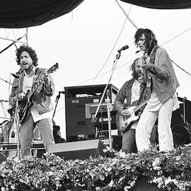 Bob Dylan & Neil Young Performing At by Richard Mccaffrey