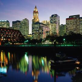 Boston Skyline & Marina, Massachusetts by Gunter Grafenhain