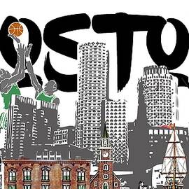 Boston Skyline Graffiti by Unknown