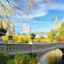 Bow Bridge Over Lake by Andrew C Mace