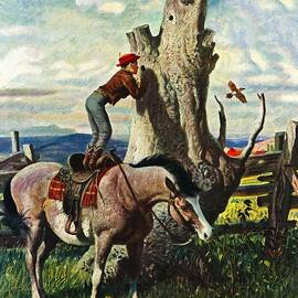 Boy On Horse by John Clymer