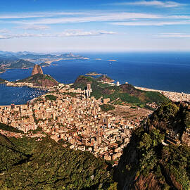 Brazil, Rio De Janeiro, Atlantic Ocean, Aerial View, Baia Da Guanabara, Christ Redentor, Flamengo Beach, Copacabana Beach, Sugarloaf Mountain And Niteroi In Background by Antonino Bartuccio