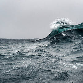 Breaking Wave On A Rough Sea Against by Mike Hill