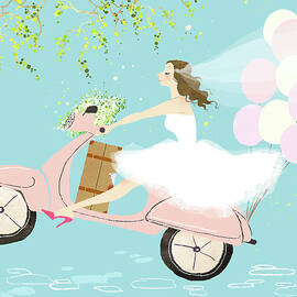 Bride On Scooter by Eastnine Inc.