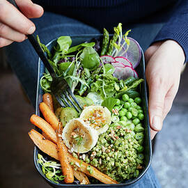 Buckwheat Bowl With Vegetables And Roasted Goat's Cheese by Brigitte Sporrer / Stockfood Studios