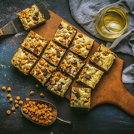 Butterscotch Chocolate Blondies With Bourbon by Emily Clifton