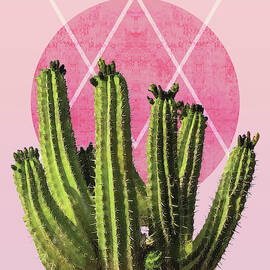 Cactus - Minimal Cactus Poster - Desert Wall Art - Tropical, Botanical - Pink, Green - Modern by Studio Grafiikka