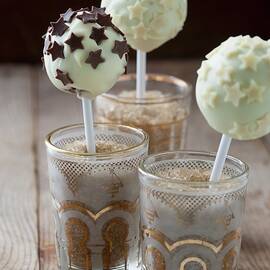 Cake Pops With White Chocolate Icing And Chocolate Stars by Firmston, Victoria