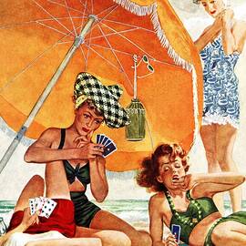 Card Game At The Beach by Alex Ross