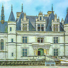 Chateau Chenonceau, Stylized Pen and Ink by Marcy Wielfaert