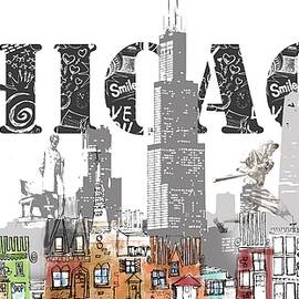 Chicago Skyline Graffiti by Unknown