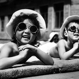 Children Taking A Sunbath by Keystone-france