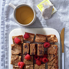 Chocolate Chip Blondies With Raspberries by Great Stock!