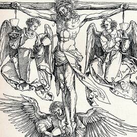 Christ On The Cross With Three Angels by Print Collector