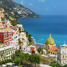 Church In Positano, Italy by Cornelia Dorr