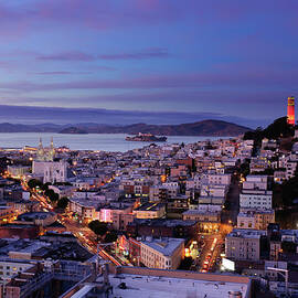 Coit Tower And North Beach At Dusk by Brandon Doran