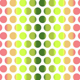 Colorful Dots Pattern - Polka Dots - Pattern Design 2 - Pink, Yellow, Green, Peach by Studio Grafiikka