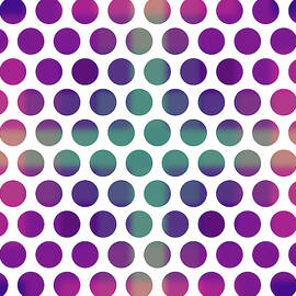 Colorful Dots Pattern - Polka Dots - Pattern Design 4 - Violet, Purple, Indigo by Studio Grafiikka
