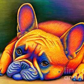 Daydreamer - Colorful French Bulldog by Rebecca Wang