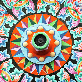 Costa Rica, Alajuela, Sarchi, Wheel Of A Painted Ox Cart, Traditional Handicraft by Markus Lange