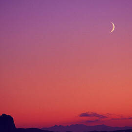 Crescent Moon At Dusk, Garibaldi Park by Ascent pks Media Inc.