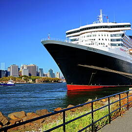 Cruise Ship & Nyc Skyline by Gunter Grafenhain