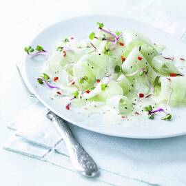 Cucumber Salad With Beetroot Shoots And Yoghurt & Chilli Dressing by Schenk, Hendrik