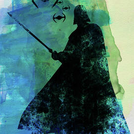 Darth Fighting Watercolor by Naxart Studio