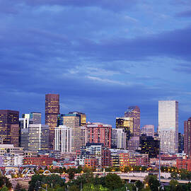Denver Skyline At Night by Beklaus