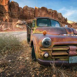 Deserted Dodge pickup vehicle parked in Bluff, Utah by Miroslav Liska