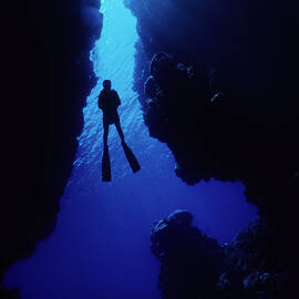 Diver In Cave Opening by Tammy616