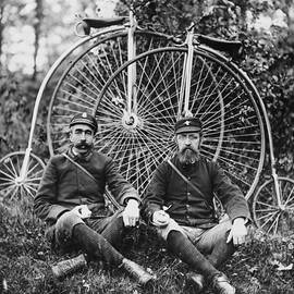 Early Bicyclists Taking A Break By by Bettmann