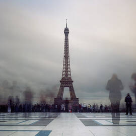 Eiffel Tower And Crowds by Zeb Andrews