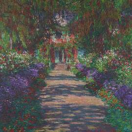 Eine Allee In Monets Garten In Giverny by Claude Monet