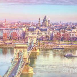 Ethereal Panorama of Budapest Chain Bridge by Stefano Senise