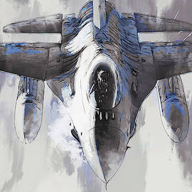 F-16 Fighting Falcon - 02 by AM FineArtPrints
