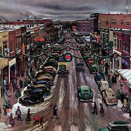 Falls City, Nebraska At Christmas by John Falter