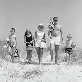 Family On Five, In Bathing Suits by H. Armstrong Roberts