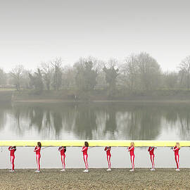 Female Rowers Carrying Scull, Side View by Adrian Samson