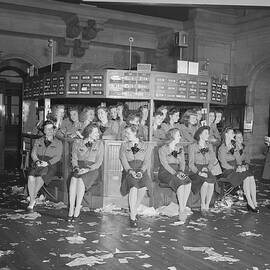 Female Stock Floor Workers Posing by Bettmann